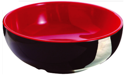 Servirea mesei - RAKI SHIBUI Bol pentru orez D17,5xh7,9cm, melamina, negru/rosu