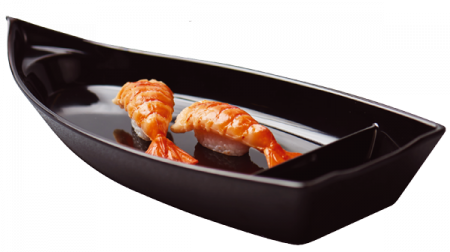 Servirea mesei - RAKI SHIBUI Farfurie pentru sushi, tip barca, 30,2x14,1xh3,6cm, melamina, neagra