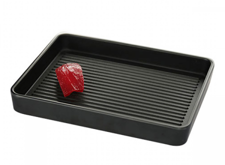Servirea mesei - RAKI SHIBUI Farfurie, platou pentru sushi dreptunghiular, 26x20xh3,9cm, melamina, neagra