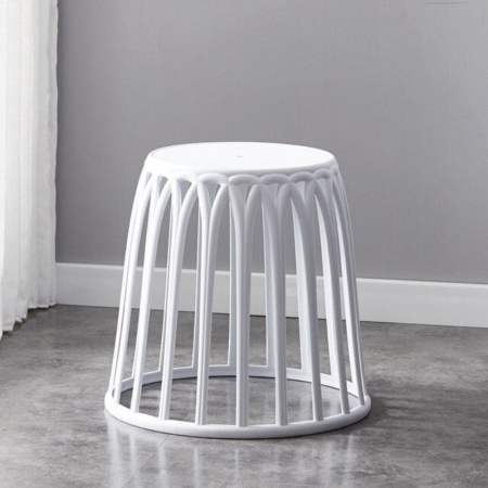 RAKI SHIWA Taburet/cos de rufe alb rotund, D45xh44cm, plastic [1]
