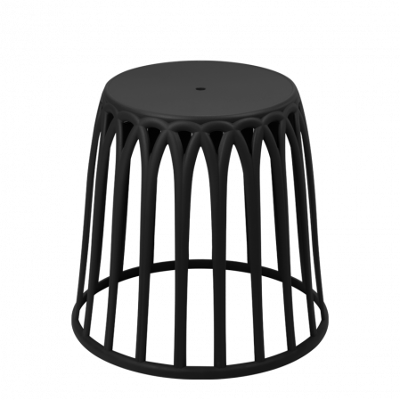 Produse - RAKI SHIWA Taburet/cos de rufe negru rotund, D45xh44cm, plastic