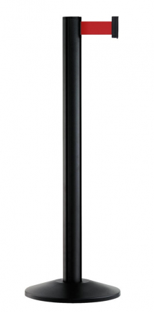 Organizare - RAKI Stalp delimitare si directionare h90cm, cu banda retractabila de 190cm, negru