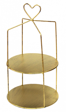 Display-uri si suporturi - RAKI Stand expunere briose, cu 2 niveluri, metalic, patrat, D20xh38cm, Gold