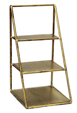Display-uri si suporturi - RAKI Stand expunere briose, cu 3 niveluri, metalic, patrat, 17x17xh31cm, Gold