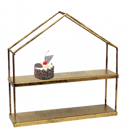 Display-uri si suporturi - RAKI Stand metalic expunere briose, de tip casuta, 30x8xh30cm, Gold