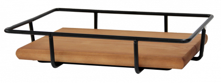 Display-uri si suporturi - RAKI Stand prezentare bufet dreptunghiular, metal/lemn, 33x23xh6cm