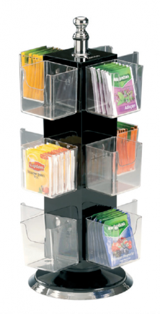 Display-uri si suporturi - RAKI Stand rotativ pliculete ceai, 12 compartimente, h36cm policarbonat-acril
