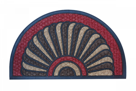 Covorase intrare - RAKI Stergator intrare semirotund, cauciuc si fibra de nuca de cocos 75x45cm