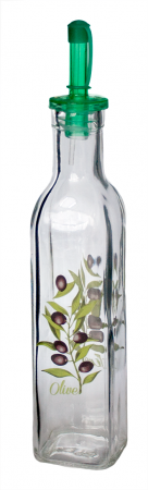 Servirea mesei - RAKI Sticla patrata pentru ulei 250ml cu picurator