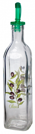 Servirea mesei - RAKI Sticla patrata pentru ulei 500ml cu picurator