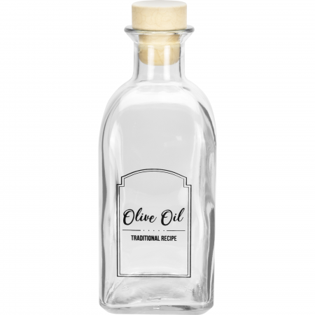 Servirea mesei - RAKI Sticla ulei oliviere cu dop pluta, 250ml, din sticla