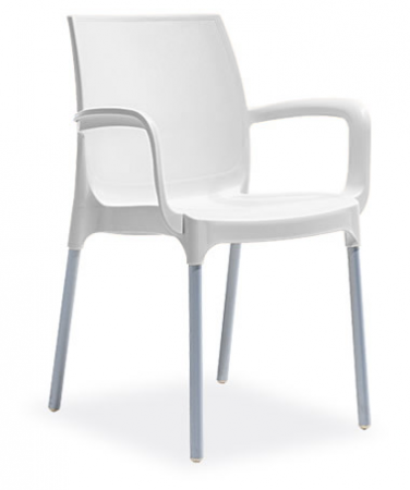 Produse - RAKI SUNSET Scaun gradina, terasa cu brate 55x58xh82cm culoare alba