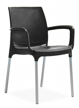 Produse - RAKI SUNSET Scaun gradina, terasa cu brate 55x58xh82cm culoare neagra