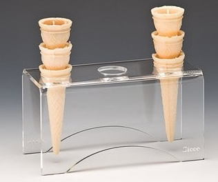 Display-uri si suporturi - RAKI Suport cornete inghetata cu 3 compartimente, 20,5x8,5xh10cm, acrilic