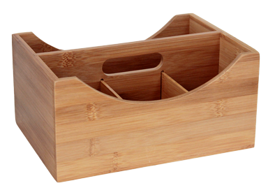 Produse - RAKI Suport cu 4 compartimente din bambus oliviere, tacamuri si servetele 25x18xh12cm