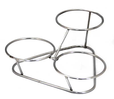 Display-uri si suporturi - RAKI Suport inox triplu expunere bufet pentru boluri, 3 x D13cm, 29xh13cm