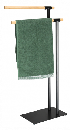 RAKI Suport metalic prosop baie baza 30x20cm si brate bambus 39xh71/80cm [1]