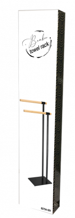 RAKI Suport metalic prosop baie baza 30x20cm si brate bambus 39xh71/80cm [2]