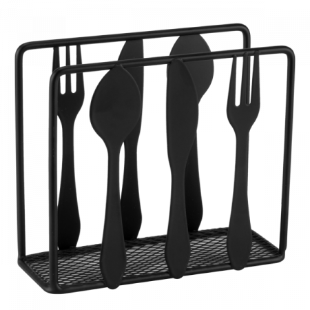 Oliviere si accesorii - RAKI Suport servetela masa, 11x4,5xh10cm, metalic, negru