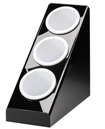 Display-uri si suporturi - RAKI Suport tacamuri vertical cu 3 compartimente, 20,8x41,5xh41cm, policarbonat, negru