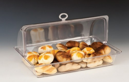 Display-uri si suporturi - RAKI Tava adanca policarbonat dreptunghiulara si capac rolltop, 43x28xh22cm