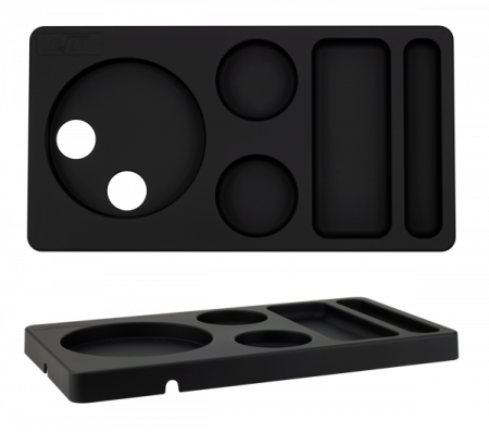 Tavi servire - RAKI Tava bun venit, servire bauturi calde, 42x22xh2,8cm, neagra, plastic