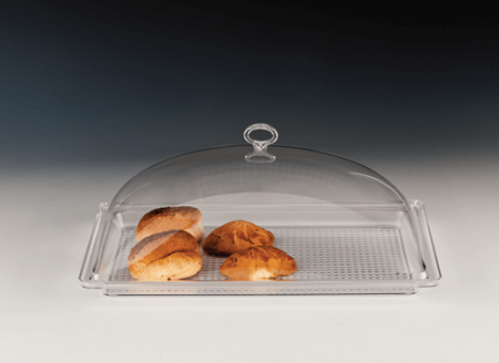 Display-uri si suporturi - RAKI Tava dreptunghiulara cu capac servire bufet, 43x28xh14cm, policarbonat