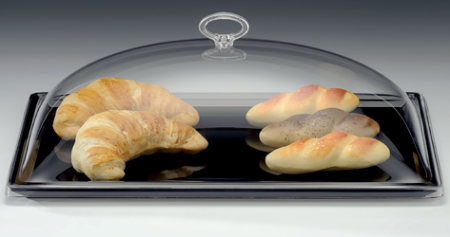 Display-uri si suporturi - RAKI Tava melamina neagra dreptunghiulara cu capac acrilic, 35x18cm