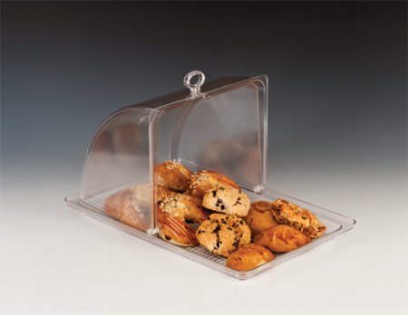 Display-uri si suporturi - RAKI Tava policarbonat dreptunghiulara cu capac rolltop, 43x28xh24cm