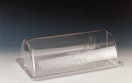 Display-uri si suporturi - RAKI Tava policarbonat GN 1/1 cu capac rolltop, 55,5x35,5xh19cm