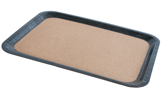 Servirea mesei - RAKI Tava servire dreptunghiulara cu baza din pluta, 46x36cm, plastic, culoare granit
