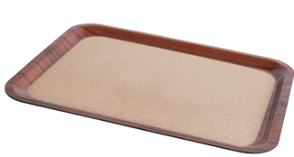 Servirea mesei - RAKI Tava servire dreptunghiulara cu baza din pluta, 46x36cm, plastic, maro