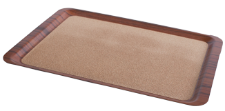 Servirea mesei - RAKI Tava servire dreptunghiulara cu baza din pluta, 53x37cm, plastic, maro