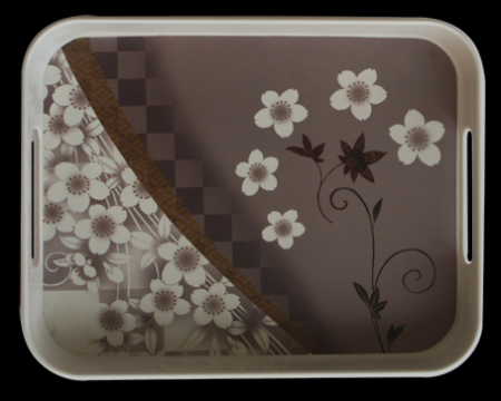 Tavi servire - RAKI Tava servire FLOWER-1 cu decor, 33x26cm, melamina