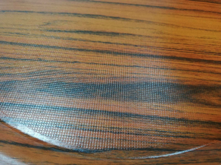 RAKI Tava servire rotunda, D43cm, plastic cu strat antialunecare, imitatie lemn nuc, maro [1]