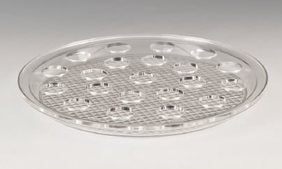 Tavi servire - RAKI Tava servire shot-uri pentru 21 pahare, D34cm, policarbonat transparent