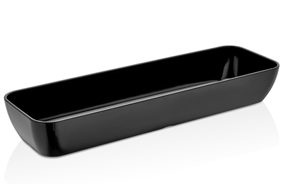 Tavi GN melamina - RAKI Tava universala melamina GN 2/4 530x162x75mm dreptunghiulara, neagra (42024 BL)