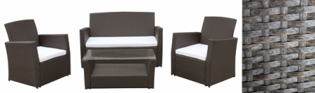 Mobilier HoReCa - RAKI TERESINA Set mobilier terasa, gradina din poliratan 4 piese masa, canapea si 2 fotolii, maro