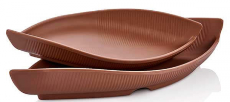 Platouri si boluri melamina - RAKI TERRA GONDOLA Platou servire 28,6x12,7xh4,8cm, melamina, cappuccino