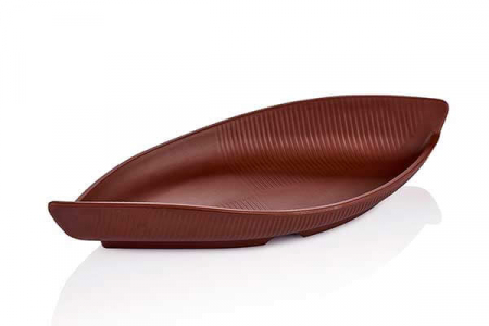 Platouri si boluri melamina - RAKI TERRA GONDOLA Platou servire 28,6x12,7xh4,8cm, melamina maro