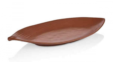 Platouri si boluri melamina - RAKI TERRA LEAF Platou servire, prezentare, 36,5x15,5xh4,6cm, frunza, cappuccino