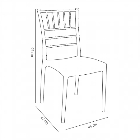 RAKI TIFFANY Scaun evenimente, plastic, alb, 44x42xh92cm [2]