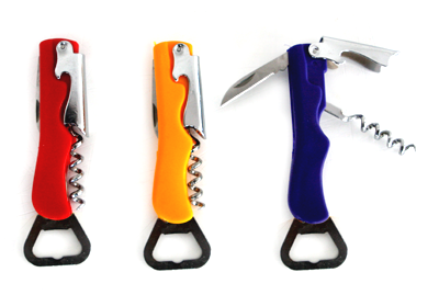 Produse - RAKI Tirbuson multifunctional cu desfacator sticle si cutit, inox, diferite culori