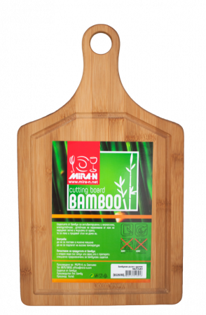 Tocatoare - RAKI Tocator bucatarie bambus cu toarta 40x23,5x0,9cm
