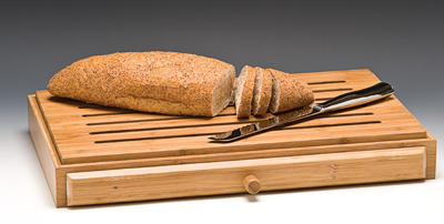 Tocatoare - RAKI Tocator paine bambus cu sertar pentru firimituri 32x52xh7cm
