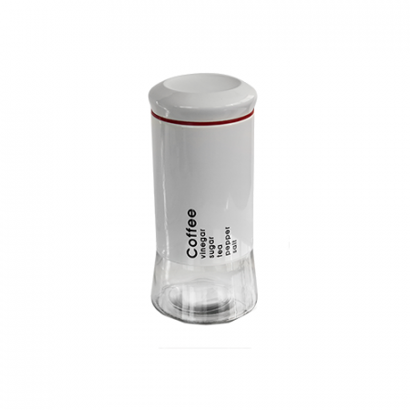 Depozitare, suporturi si accesorii - RAKI TOP Recipient sticla cu capac alb cu filet, pentru depozitare, 1,5l, D11xh24cm