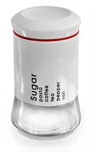 Depozitare, suporturi si accesorii - RAKI TOP Recipient sticla cu capac alb cu filet, pentru depozitare, 1l, D11xh19cm