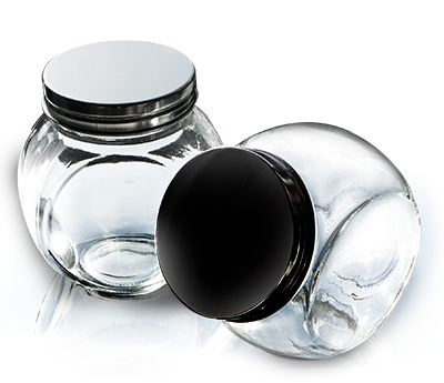 Depozitare, suporturi si accesorii - RAKI TOP Set 2 borcane sticla pentru condimente, 2x700ml, capace cu filet, cu 2 baze