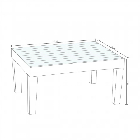 RAKI TOSCANA Set gradina 4 piese, canapea dubla, 2 fotolii si masa, maro, plastic tip ratan [4]