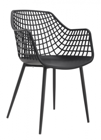 Produse - RAKI TOYAMA Scaun terasa negru, polipropilena cu picioare metalice, 56x57xh84cm